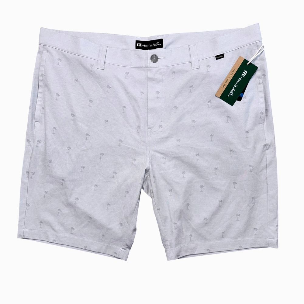 Travis Mathew Mens 40 Resort to This Shorts Palm Tree Gray Golf Logo New